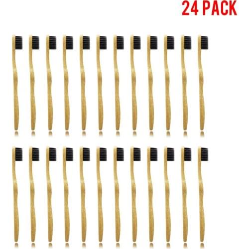 24pcs DR.PERFECT Child Soft Bamboo Teeth Brush Black Head Dental Care Toothbrush Wood Toothbrush BPA Free