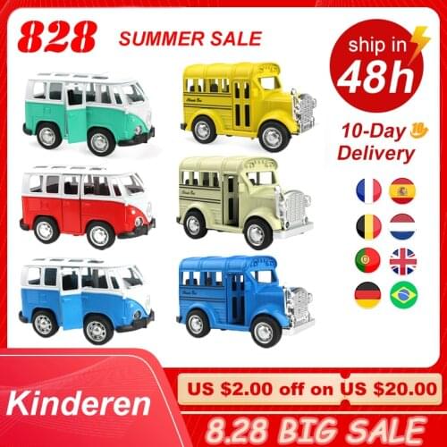 1:36 Simulation Pull Back Alloy Car Toy Can Open Door Childrens Educational Bus school Bus Pull Back Toy Model Toys For Boys
