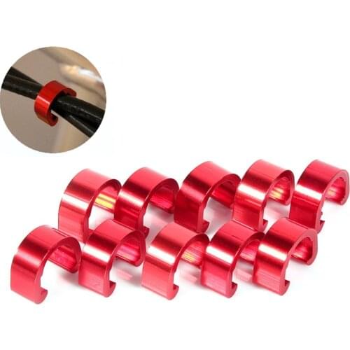 10pcs/lot Mountain Bike Brake Cable Guide Clips Aluminium Alloy Bicycle Shift Line Wire Housing Hose Bike Protective Clamp Clips