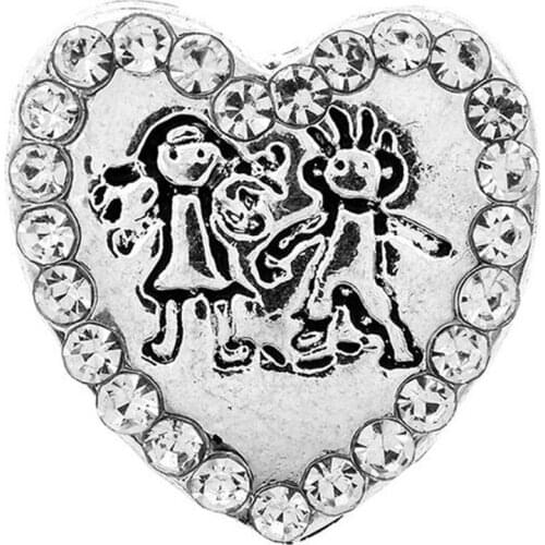 10Pcs/lot Wholesale The Blomer Snaps Buttons Jewelry 18mm Metal Charm Love Buttons Fit 18/20mm Snaps Bracelets Jewelry