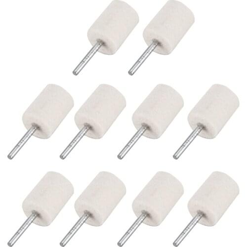 10 Pcs Buffing Polishing 3Mm Shank 20Mm Hard Cylindrical Felt Bobs Promotion