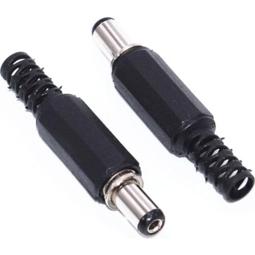 H64 100Pcs DC Plug Male Electrical Socket Outlet DC-022 DC-005 DC-022B DC Outlet 5.5X2.1MM 5.5*2.1