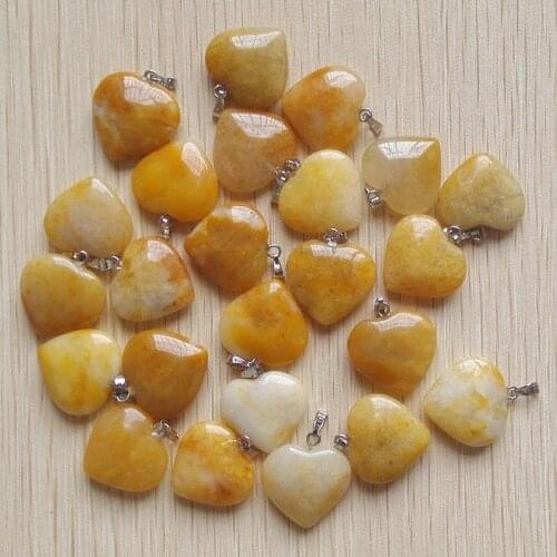 2018 fashion natural stone heart charms pendants for jewelry making good quality 50pcs/lot free shipping Wholesale