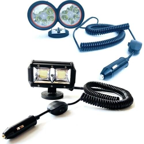 3m Spring cord Magnetic Holder base 96W Spot/Flood 6000K Led work light Portable Magnet Mounts Pickup ATV SUV driving head light