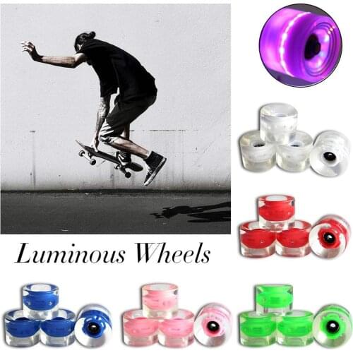 4PCS 60x45mm PU Luminous Skateboard Fish Board Colorful Skate Wheels Big/Small/ Fish Double Skateboard Accessories