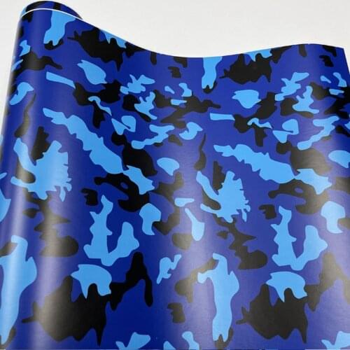 50cm*600cm Light blue Black Camouflage Car Wrap Film With Air Bubble Vehicle Motorbike Sticker Camo Vinyl Foil Cover