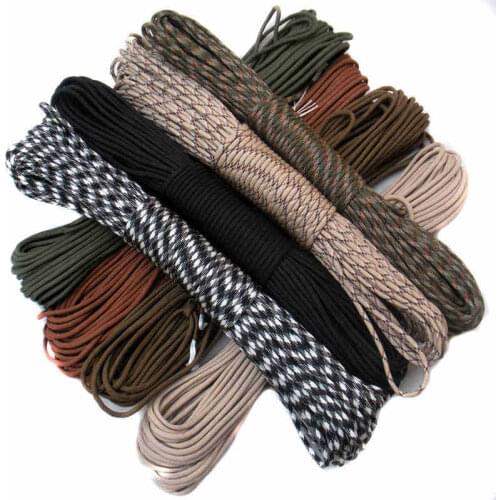 100FT Paracord 550 Cord Rope 7 Stand For Monkeys Fist Self defense Slungshot Sailors Broken Window Personal Survival Weapons