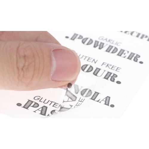 6 Sheets Labels Transparent Waterproof Pantry Stickers Labels supplies For Pantry Food kitchen Spice Stickers Jar