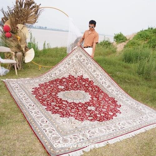 8'x10' Factory direct Hand knotted oriental handmade persian silk carpet (YL0950A)