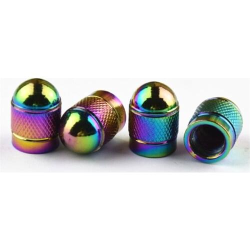 Bikes Bicycles Accessories Tire Valve Stem Rim Caps Bullet Style Polished Rainbow Color Covers