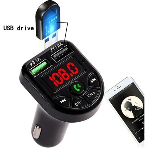 Bte5 Car Mp3 Bluetooth 5.0 Wireless Hands-free Phone Player Music Card Audio Receiver Fm Transmitter Dual USB Fast Charger 3.1A