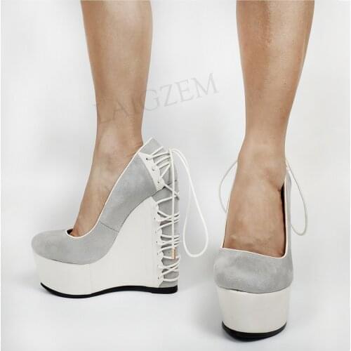 BERZIMER Women Platform Wedge Sandals Heeled Sandalias Pumps Patchwork Zapatos Ladies Shoes Woman Large Size 44 45 47 48 49 52