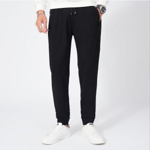 2020 Summer Leisure Trousers Cotton Elastic Waist Men Pants Regular Straight Men Casual Pants