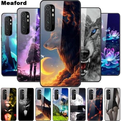 For Xiaomi Mi Note 10 Lite RU 6 GB 128 GB Case Tempered Glass Hard Back Cover For Xiaomi Mi Note 10 Lite Case Note10 Lite Fundas