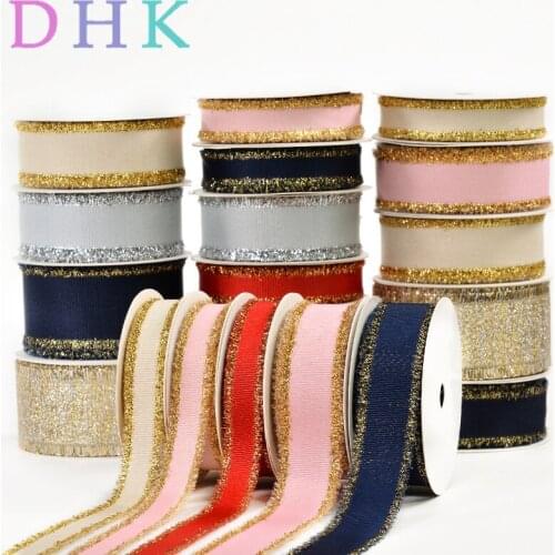 DHK 10yards gold silver purl grosgrain fringe Ribbon Accessory hairbow headwear decoration Wholesale DIY OEM S1027
