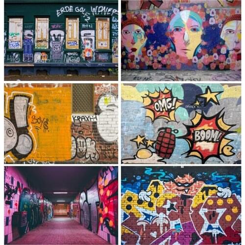 Brick Wall Art Graffiti Photography Backdrops Baby Children Portrait Photography Background For Photo Studio 210328TYD-03