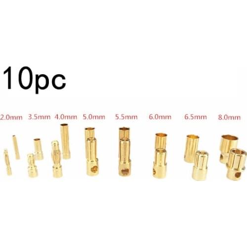 10pc 2.0 3.0 3.5 4.0 5.0 5.5 6.0 6.5 8.0mm banana head / plug
