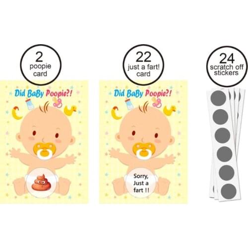 Baby Shower Scratch Off Game Lottery Ticket Raffle Cards Gender Neutral Funny Activity for Diaper Raffles Ice Breakers