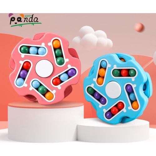 Intellectual Burger Hand Little Magic Bean Double-sided Rotating Bead Disk Fingertip Toys For Kids/Adults Decompression Toys