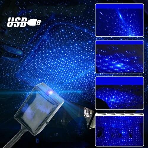 Creative USB Car Tuning Interior Roof Atmosphere Projector Star Night Light Starry Sky Lamp LED Interior Parts Car Accessories