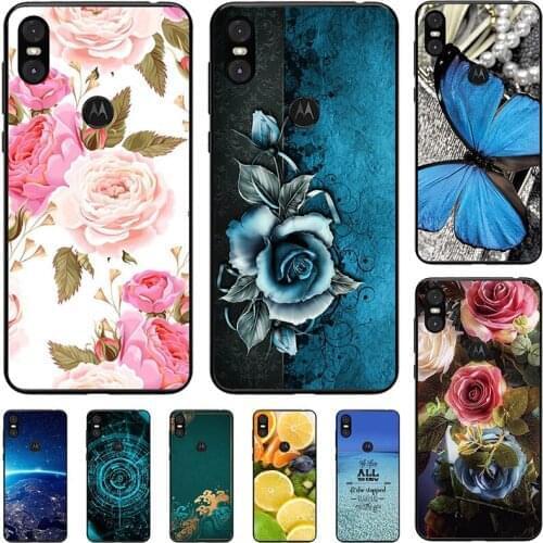 Fashion Flower Case For Moto One 2018 One Power XT1942 MOTO P30 Play Note XT1941 Cover Soft Silicone Cat Printing Capa Coque