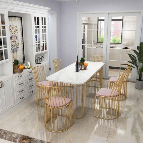 Fashion Nordic Gold Iron Bar Chair Modern Customized Dressing Table Chairs Metal Steel Dining Chair Makeup Stool Multicolor Mat