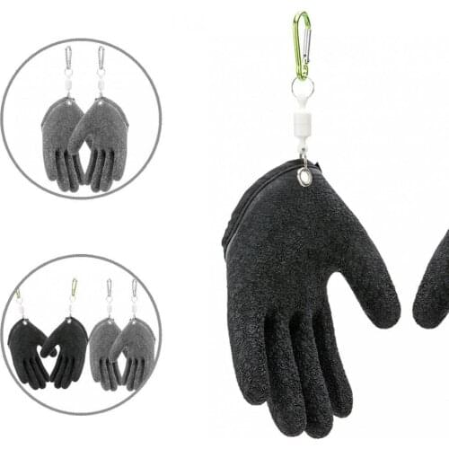 Men Gloves Emulsion Fishing Gloves 2 Colors Puncture Resistant High Quality Unisex Textured Grip Fishing Gloves