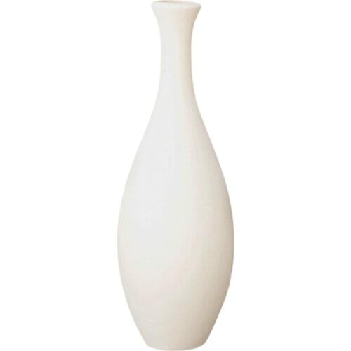 Unfinished Painting Set Modern DIY Ceramic Vase + Paints for Children Adults (White)