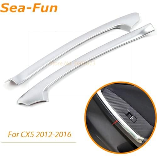 For Mazda CX-5 CX5 2012 2013 2014 2015 2016 Rear Door Armrest Cover Trim Decoration Sticker Chrome Interior Car Accessories
