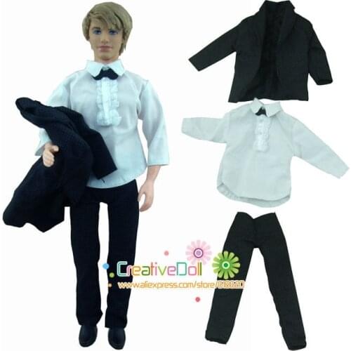 New arrival (3 pieces=outwear + shirt + pants )clothes suit set for barbie doll boy friend ken doll