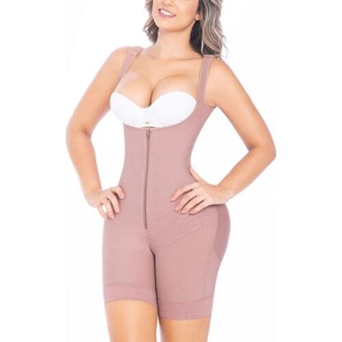 Post Partum and Post Surgery Middle Zipper Bodyshaper Powernet Girdle Bodysuit Slimming Shapewear