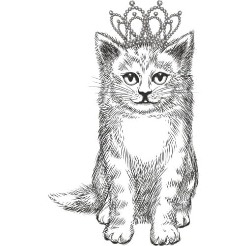 AZSG Lovely cat in crown Clear Stamps For DIY Scrapbooking Decorative Card making Crafts Fun Decoration Supplies 13*13cm