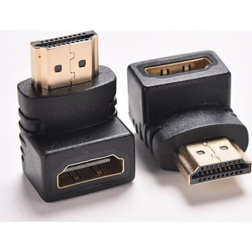 Right Angle HDMI-compatible Adapter Male To Female TV Connector 90 Degree HDTV Black Home Theater Adapter