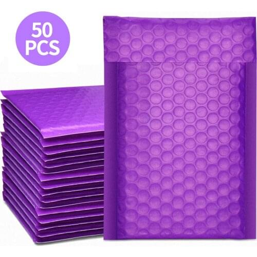 50PCS Purple Mailer Poly Bubble Padded Mailing Envelopes for Mailer Gift Packaging Self Seal Bag Bubble Padding Black White Pink