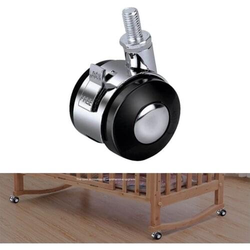 Zinc Alloy Caster With Brake Office Chair Caster Furniture Mute Wheel Universal Caster Baby carriage wheel Vertical Thread Stem