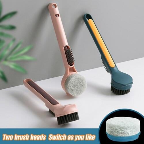 Scrubber Dish Bowl 1/3pcs Replaceable Kitchen Pot Cleaner Tool 1/3pcs Soap Dispenser Dish Washing Brush Double Soap Dispenser