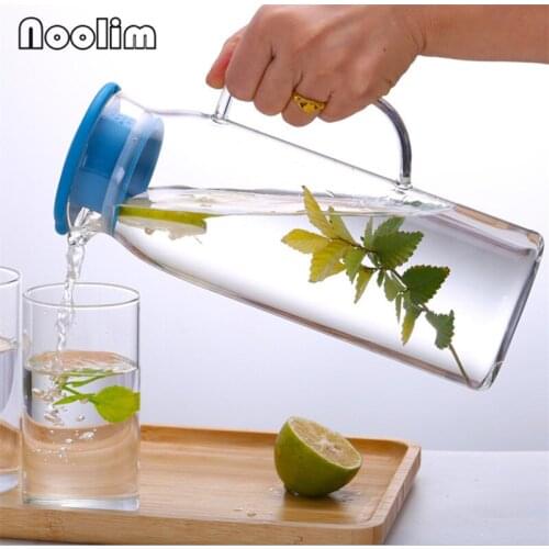 Glass Cold Kettle Large Capacity Transparent Flower Teapot Heat Resistant Juice Milk Jug Office Tea Coffee Pot Drinkware 1.3L