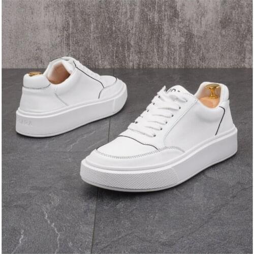 Spring Autumn Casual Wedding Dress Shoes Fashion Designer White Lace-up Low Top Male Sneaker Lace Up Business Party Loafers A284