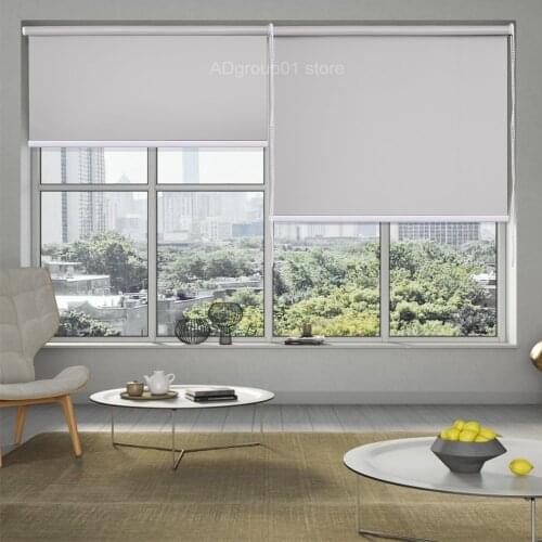 Waterproof Blinds Blackout Roller Shades,Thermal Insulated and Room Darkening Shade Blind for Window Indoor Use Light Grey