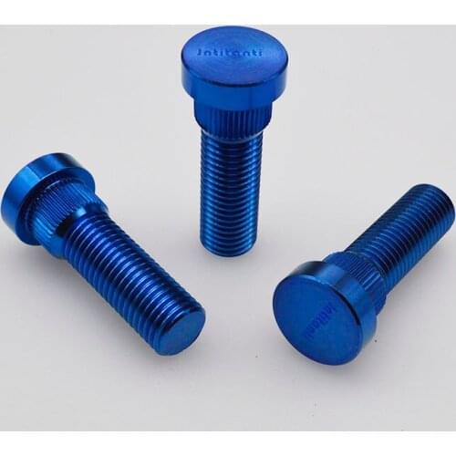 High strength blue Gr5 titanium wheel stud for Toyota Crown