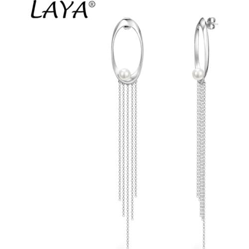 925 Sterling Silver Fashion New Shell Pearl ChainTassel Drop Earrings For Womens Engagement Party High Quality Jewelry Gift