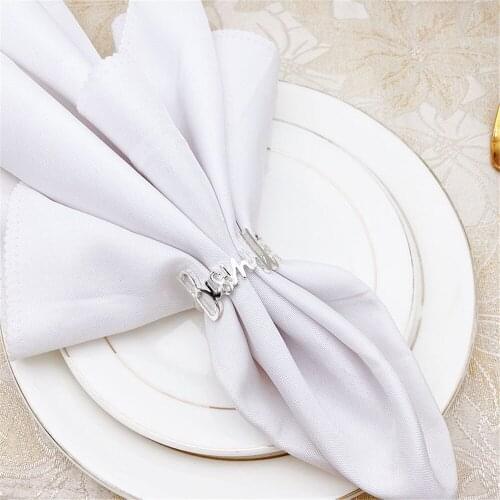 10 / PCS new metal letter napkin ring Napkin Ring Hotel Restaurant ornaments spot free shipping