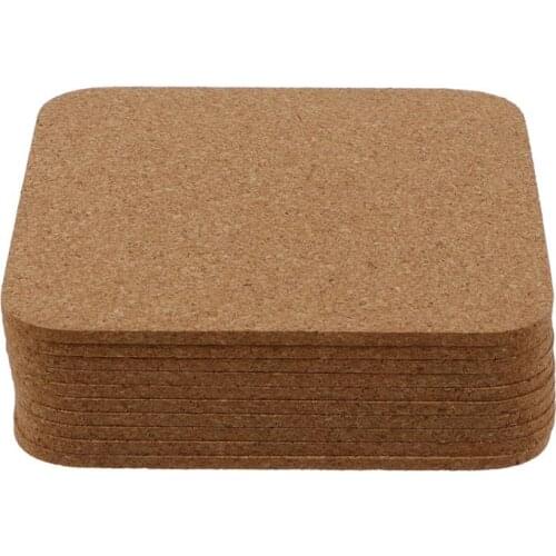10pcs Blank Cork Coasters Square Cup Mat Heat Insulation Coasters For Home DIY Tableware Decoration Durable Coaster