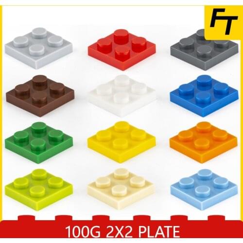 100g Bulk Small 3022 Particle Building Block Low Brick 2x2 Board Plate Foundation Accessories Building Block Castle Toys