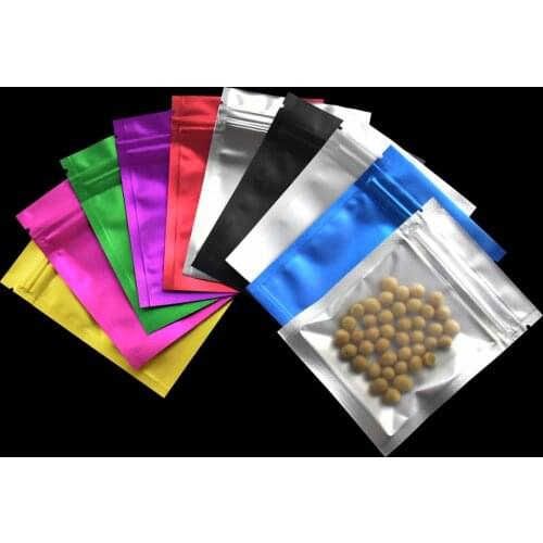 1000Pcs 7.5x10cm Matte Aluminum Foil Self Sealing Zip Lock Package Bag Clear Plastic Reclosable Zipper Storage Bag Tea Powder