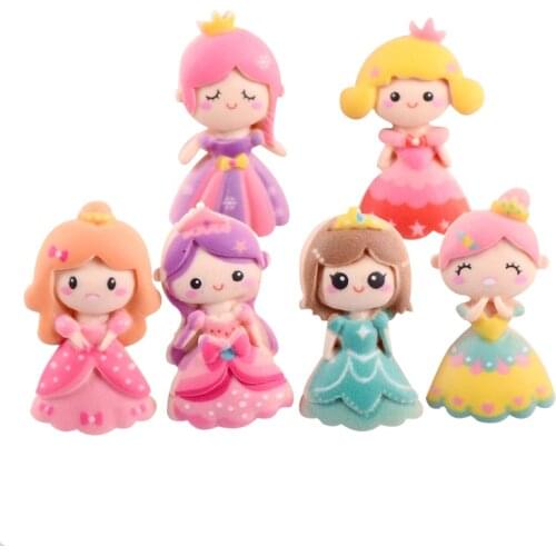 20 Pcs Princess Resin Convex Plane Embellished Scrapbook Paste Ornaments DIY Toy/Cream Phone Case/Hair Bow Jewelry Accessories