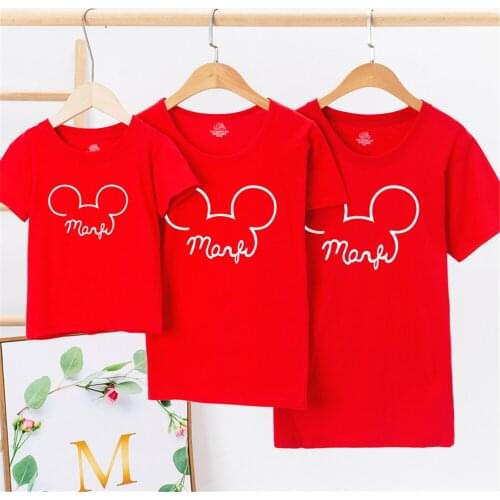 2021 Graphic T Shirt Women Disney Mickey Head Men Tshirt Cotton Cartoon Children T-shirt Cute Anime Famliy Look Top Dropship