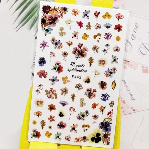 3D Nail Sticker Decals Flowers Leaf Design Nail Art Decorations Stickers Sliders Manicure Accessories Nails Decoraciones