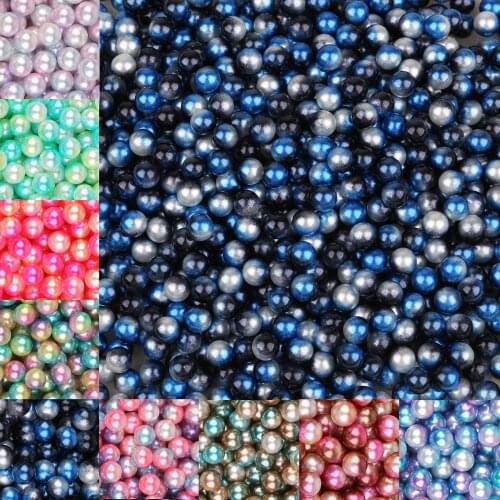 50Pcs/Lot 10mm Multi color No Hole ABS Pearl Loose Round Beads For DIY Colorful Jewelry Making Handcraft Wedding Decorations