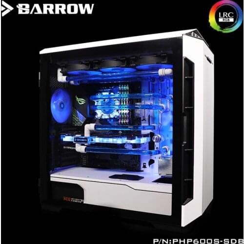 Barrow Acrylic Board as Water Channel use for PHANTEKS P600S Computer Case for Both CPU and GPU Block / 5V 3PIN A-RGB Waterway